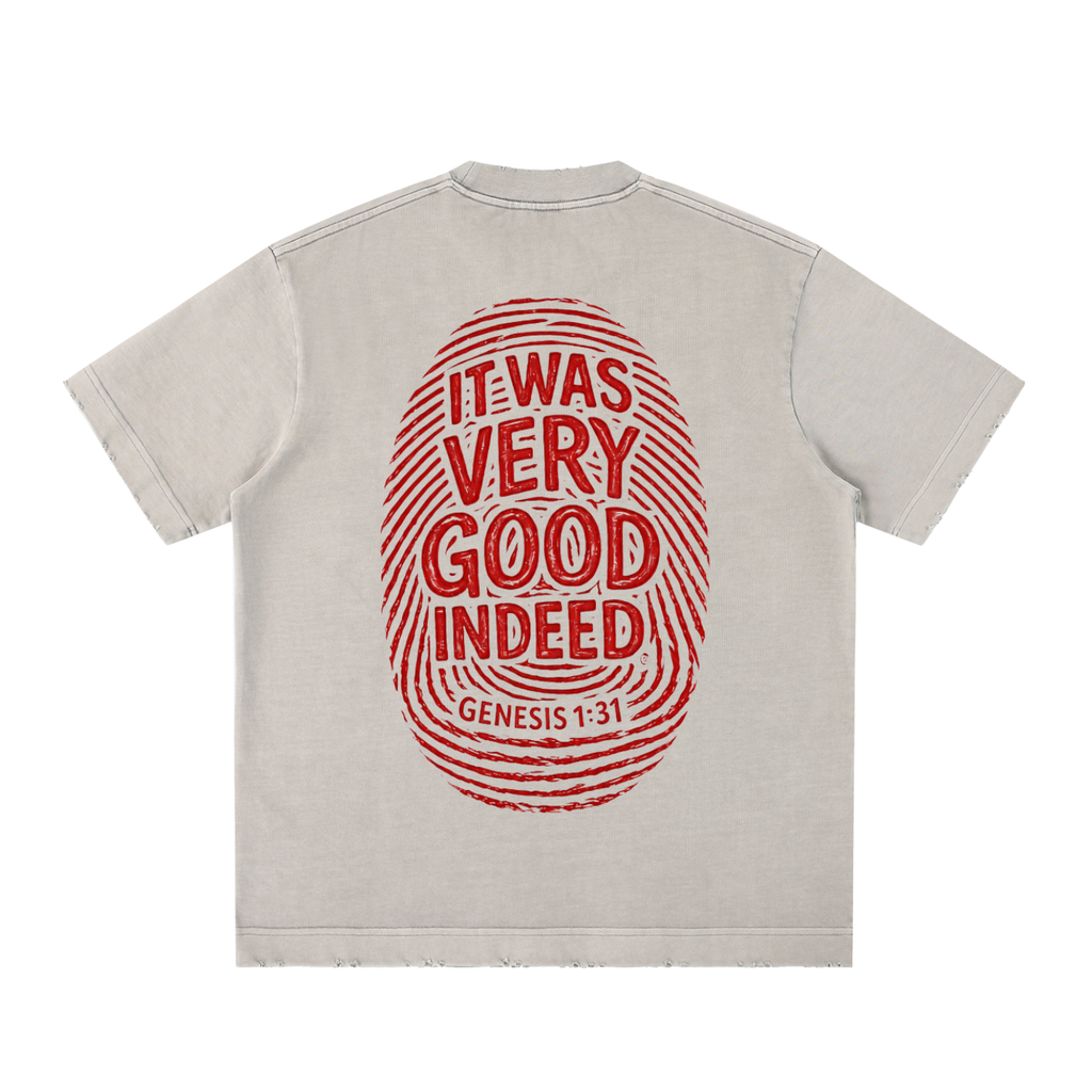 Image Bearer |Heavyweight Vintage Washed Frayed T-Shirt | Genesis